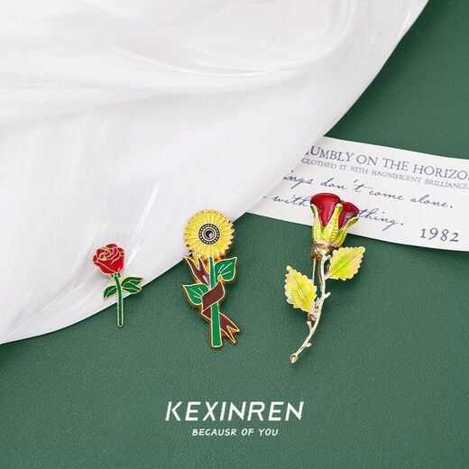 Sunflower Rose Brooch Medal Japanese Badge Cute Winner Decorative Pin Graduation Accessories Gift Rose