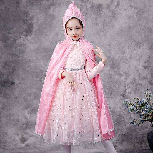 Ruiyang gefrorener Umhang Prinzessin Aisha Schal Sechs Tage Kinder Umhang für Kindermädchen Hemd Aisha Baby Wind Shield 9893 Blau Koreaner Samt Umhang + Krone 8-teilige Set 165 s S (empfohlen, ungefähr 90120 hoch zu sein)