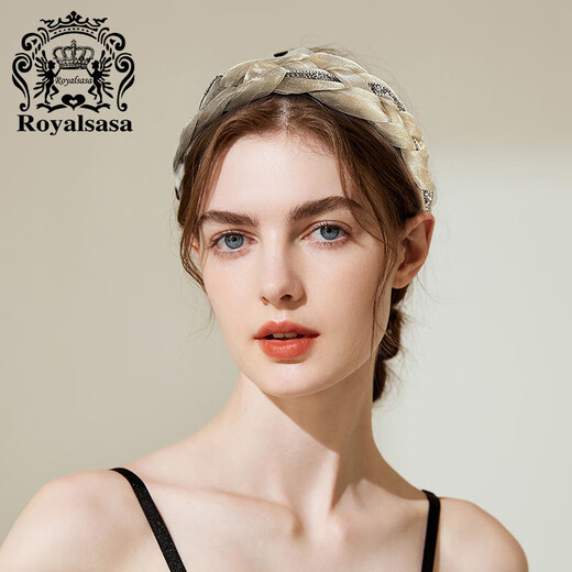 Royal sasa royal salsa hair accessories high skull mesh headband polka dot twist braid headband girl French temperament headwear