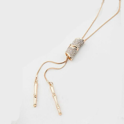Quamer Old Phoenix Gold Store Schmuck Frauen Lange Halskette Schwan Anhänger Zirkon Pullover Kette Tassels vielseitige Halskette Lange hängende schöne XL063 Angel Eye Gold Gold