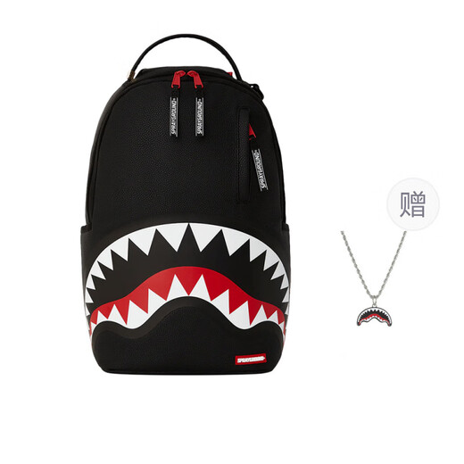 Spraygroundsg Shark Big Logo Shark Bouth Classic Collid Color PVC Bacos à dos Hommes et femmes Boîte-cadeau de style couple Boîte cadeau noir