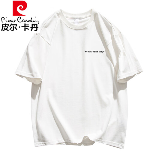 
Pierre cardin 2025 short-sleeved T-shirt American men and women summer round neck loose casual versatile trendy couple five-point sleeve half-sleeved t TY6630 black S [Suggestion: 80-110Jin [Jin equals 0.5 kg]]