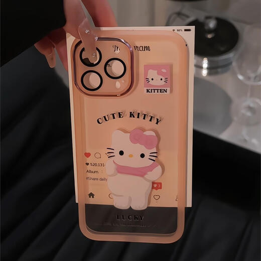 
OLPAY belly-exposed kitty suitable for Apple 16pro metal frame cartoon mobile phone case iPhone 15 anti-fall Huawei PU transparent-GH9274 belly-exposed bear Huawei P50Pro