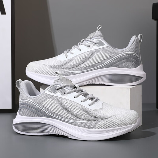 Siete zapatos deportivos de lobos para el examen de ingreso de la escuela intermedia para hombres y zapatillas deportivas de verano para hombres y zapatillas de carrera de estudiantes, examen físico, zapatos para correr zapatos de malla transpirable 6636 blanco blanco naranja 38