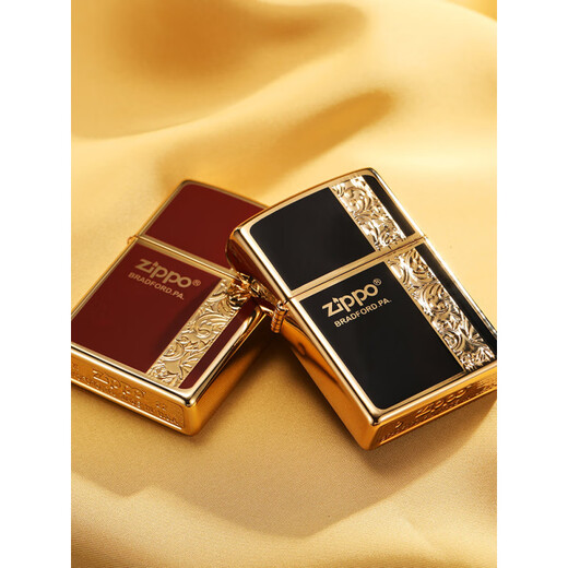 Zippo kérosène plus léger émail tangcao fleur d'affaires cadeau masculin en émail authentique émail tangcao fleur - noir - version autonome dy9902t