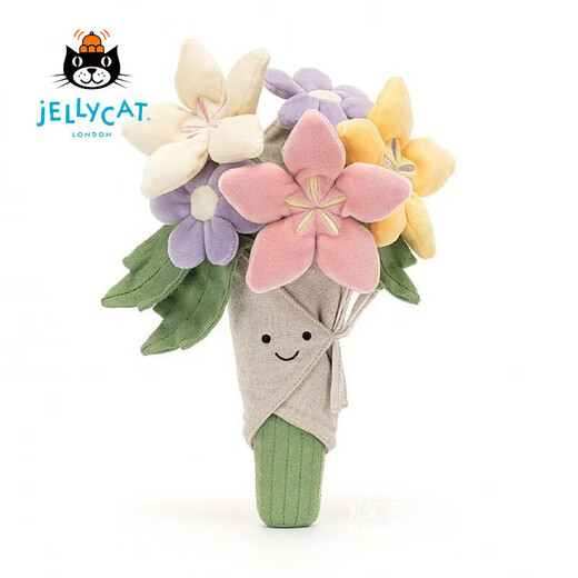 jELLYCAT原装趣味系列花束手捧花玩偶可爱毛绒玩具送礼物手捧花520礼物 31cm+磁吸礼盒