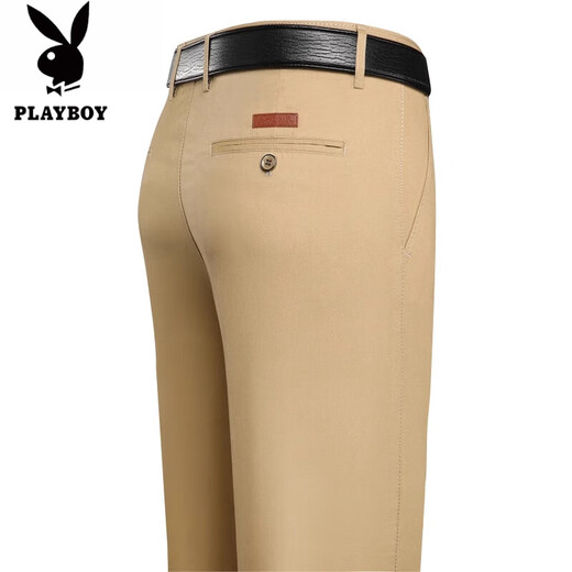 
Playboy 100% pure cotton casual pants for men's summer thin trousers loose straight business pants middle-aged daddy suit 9855 meters white 34 (waist circumference 2 feet 7)