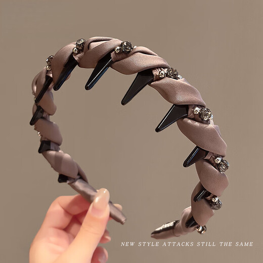 BARY REEF high cranium rhinestone headband women's 2025 new face wash special headband daily wear hair band pressure hairpin headwear black rhinestone headband