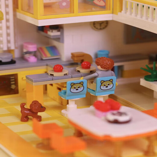 Zhe Gaochuang Toy Building Blocscs Cat Star Man Apartment Street View Assemblé Creative Girl Toy Gift DZ6104 WANGWANG Fashion Home-1048PCS
