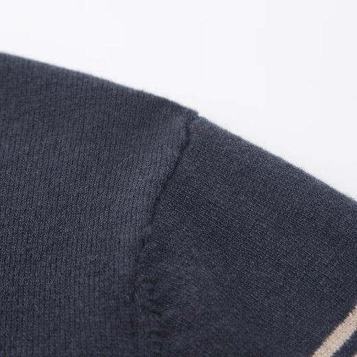 Shanshan (FIRS) 100% sheep wool & colorblock stripes autumn men's round neck warm thick woolen sweater for men, space gray M 170/88A