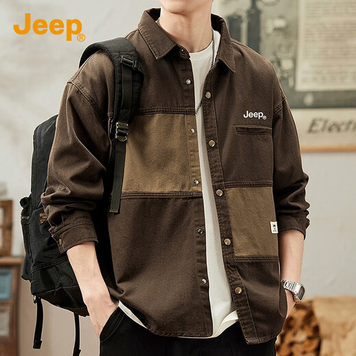 JEEP Jeep pure cotton American long-sleeved shirt men's 26 spring and autumn new retro shirt handsome loose jacket top clothes