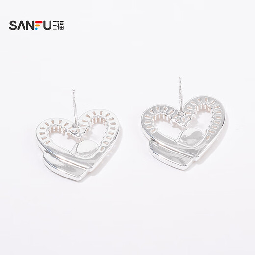 Sanfu City silk satin beige earrings pair, elegant and fashionable personalized jewelry accessories earrings 844230 15786 2 pieces