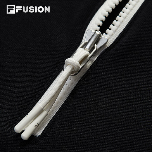 Fila FUSION Fila trendy brand women's knitted long-sleeved shirt 2025 autumn new fashion slim half zipper long T black-BK M 165/84A/M