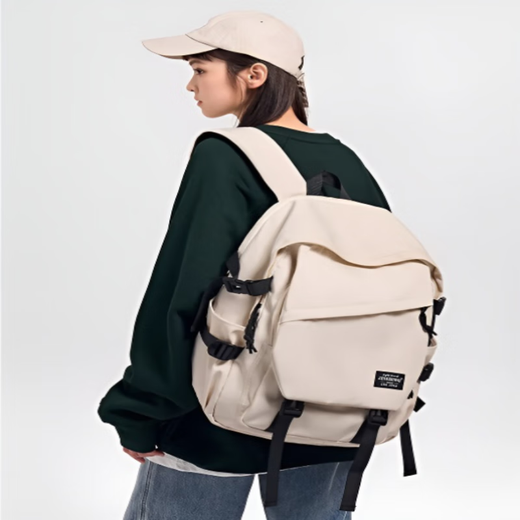 
Mu Yunyao Germany's new laptop backpack large capacity computer bag for men and women commuting school bag travel mountaineering bag [German quality] white small pendant can place 15.6-inch notes