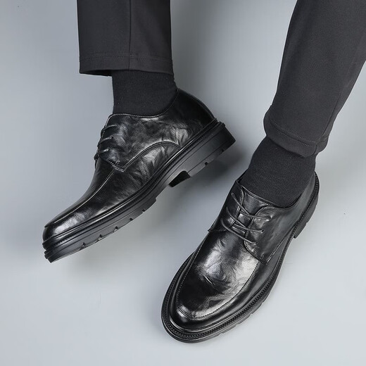 Cartelo Herrenschuhe neue Herren Herbst Business Herren formelle Verschleiß atmungsmaschiger weicher Lederschuhe Britische Softleder Casual Bräutigam heiraten 9903 Black Basic Model 38