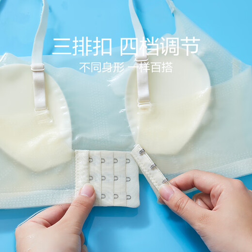 红豆（Hodo）女士无钢圈文胸兔耳杯透气薄纱聚拢冰丝凉感性感夏季胸罩内衣 蓝色 M (160)