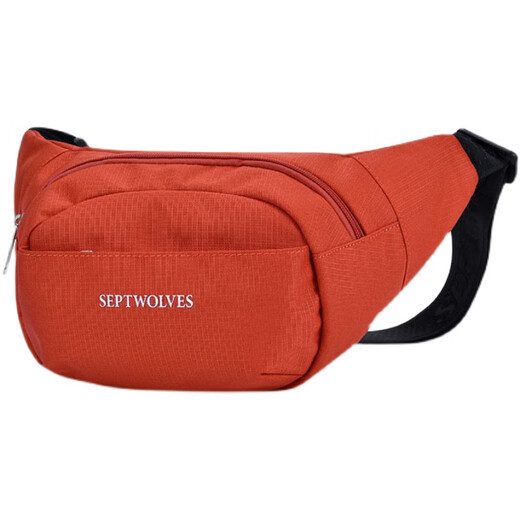 Seven Wolf waist bag chest bag shoulder bag slanted straddle boy large capacity ins trendy mobile phone bag handsome orange