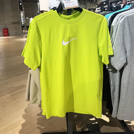 耐克（Nike）短袖男装2025夏季新款户外运动针织透气舒适圆领休闲T恤衫 HV4882-389明黄DRI-FIT L
