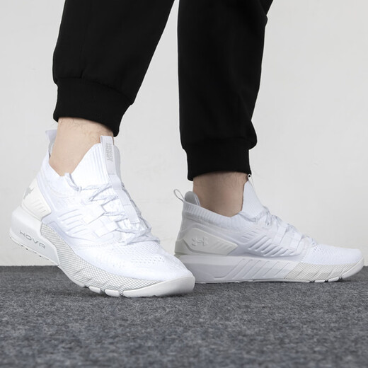 Under Armor low-top women's sneakers, wear-resistant, lightweight, breathable, shock-absorbing comprehensive training shoes, white 35.5