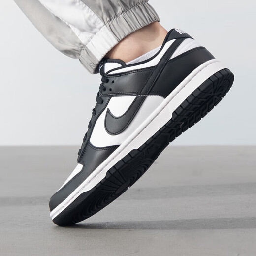 耐克（NIKE）男鞋2025春季新款DUNK LOW运动鞋复古板鞋胶底低帮轻便休闲鞋 黑色白DD1391-100 42