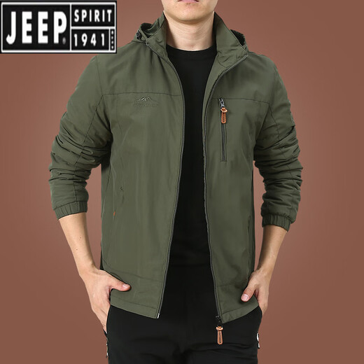 JEEP SPIRIT charge jacket men spring and autumn men outdoor American windproof waterproof windbreaker men men autumn sports jacket khaki 9898 plus velvet model M