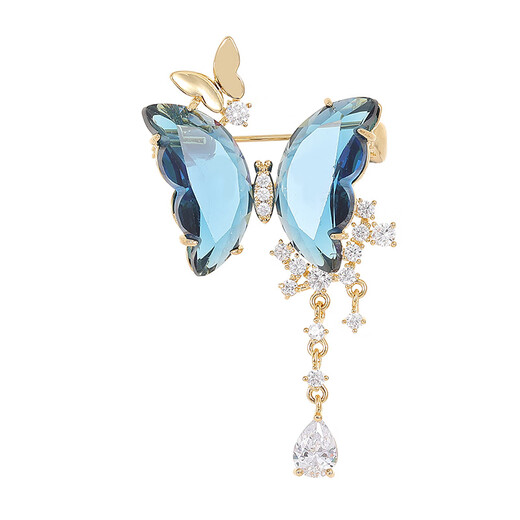Violet and Blue Butterfly Brooch High-end Women's Exquisite Butterfly Corsage Pin 520 Gift Blue