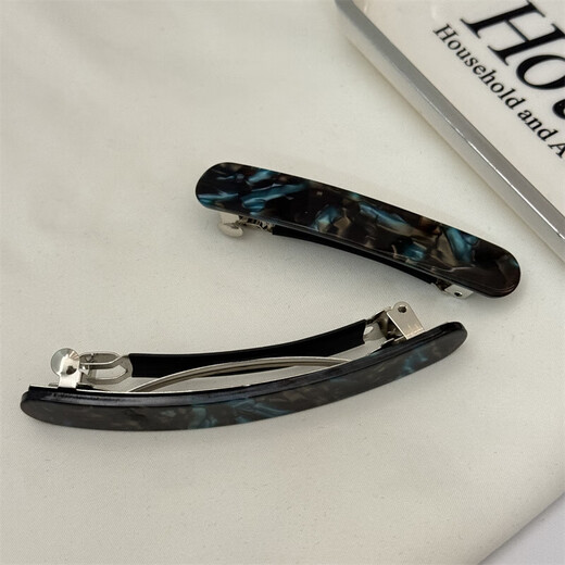 Korean style acetic acid full clip ponytail clip large one-word clip spring clip textured hairpin back of head hair accessories headdress for women large size