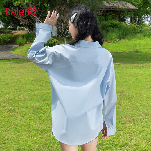 Baleno pure cotton long-sleeved shirt for women 2026 new loose casual shirt for women high-end commuting wear top thin jacket