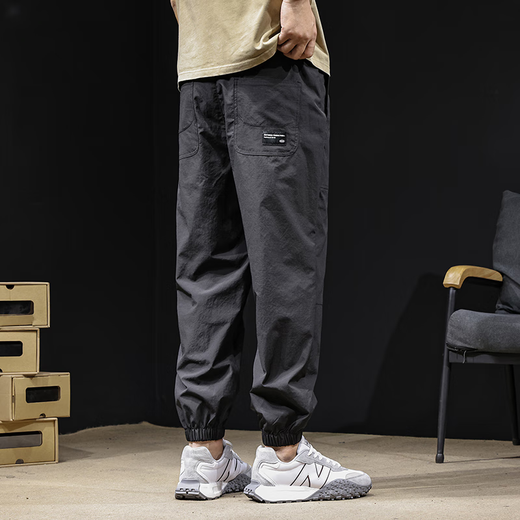 
Manny Viamon quick-drying casual pants for men's summer thin 2025 new loose large-size American sports Harem pants trendy brand 9903 black S (suitable for 100-120Jin [Jin equals 0.5 kg])