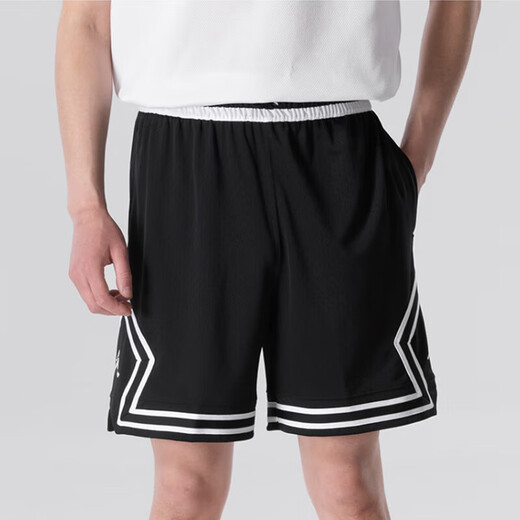 Jordan男乔丹 网眼透气 Dri-FIT速干 五分裤 运动短裤HF9911-010黑白2XL