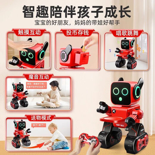 Boutique Children's Robot Intelligent Voice Dialogue Remote Contramme Programmation Education Early Electric Toy Birthday Gift K10 Dialogue Version-24 Version des articles de croissance blanc MODE, plus deux batteries 丨 Charge pendant environ 240 minutes