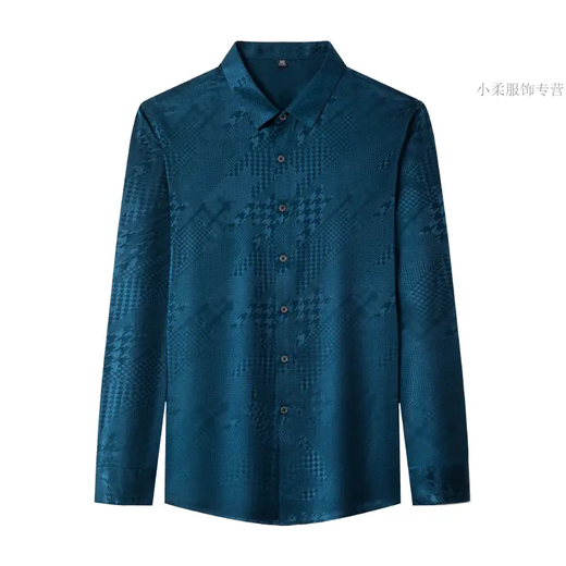 XIMU YAOJIA DUSAN HOUNDSTOOTH Новая 9855 Деловая повседневная мужская крошка с длинными рубашкой тренд Black 48 (170_100JIN [JIN равно 0,5 кг] -120JIN [JIN равно 0,5 кг]))