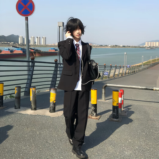 Tokyo Shiki DK uniforms for boys original school casual suits full set of college style blazers for couples Tokyo Shiki suit + trousers + shirt with free badge trouser chain tie L