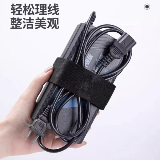 Electric vehicle charger storage hook, convenient battery vehicle universal fixed sticky hook, non-slip plug, strong cable management, electric vehicle charger widened and thickened Velcro binding + metal hook 1 piece