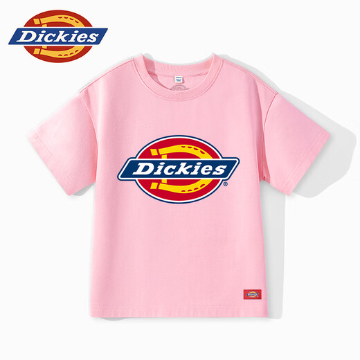 Dickies Kinderkleidung Kinder kurzärmeliges T-Shirt für Sommerjungen reine Baumwolle atmungsaktive halbe Ärmeln Girls Mode College Style Summer Kleid modisch
