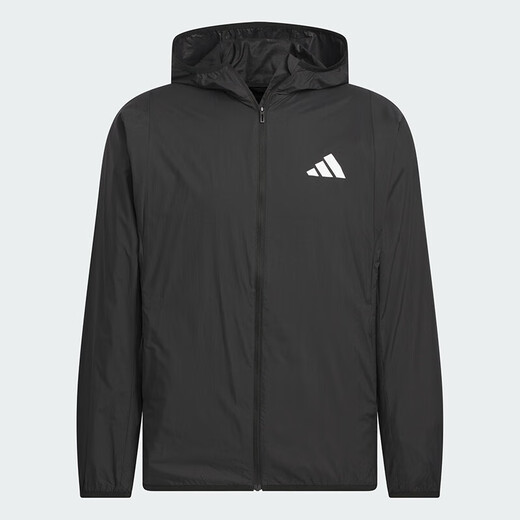 阿迪达斯 （adidas）外套男装2025夏季新款运动服拒水防泼休闲服连帽凉感皮肤衣夹克 KA9300黑色 S