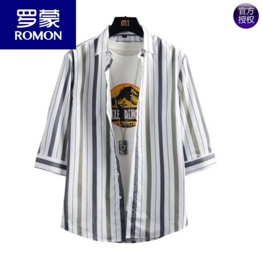 Рубашка с короткими рукавами Romon для мужчин лето в новом корейском стиле.