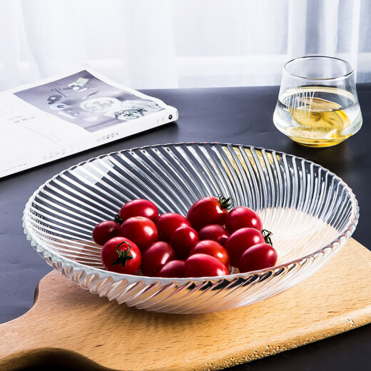 yomerto simple and modern 8-inch glass fruit plate 2-pack creative living room home snack plate coffee table