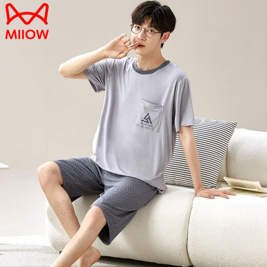 Catman (Miiow) Pajamas para hombres Summer 2025 Nuevo suelto y pantalones cortos para pantalones cortos de ropa exterior Traje de ropa casual para mujeres 6624 XL