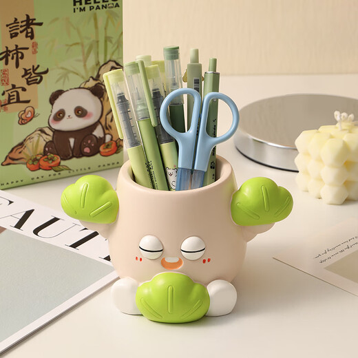 Qile birthday gift for women without anxiety Pen holder Teacher's Day souvenir desk decoration for school season workstation decoration (keep it easy)