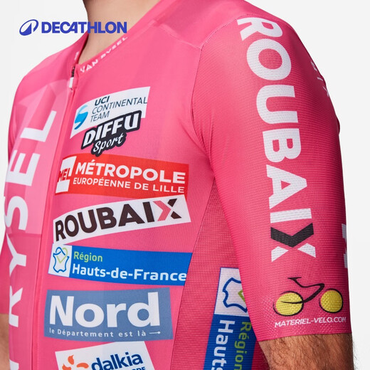 Decathlon Cycling Clothes Road Bike Unisex Sweatshirt Summer Cycling Short-Sleeved Windproof Top Clothes ROUBAIX Fan Edition Cycling Clothes XL