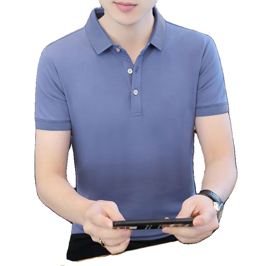 AEXMERE短袖T恤男夏季Polo商务休闲衫青年翻领百搭纯色 白色QY686轻奢透气 M