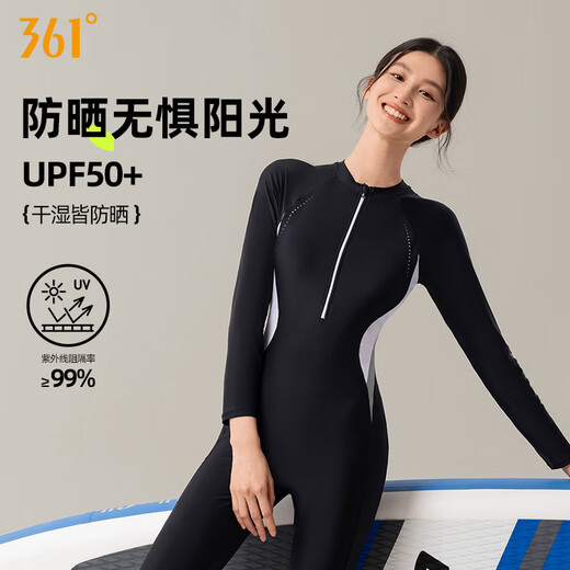 361°泳衣女防晒专业冲浪潜水服连体长袖长裤游泳衣泡温泉显瘦保守泳装