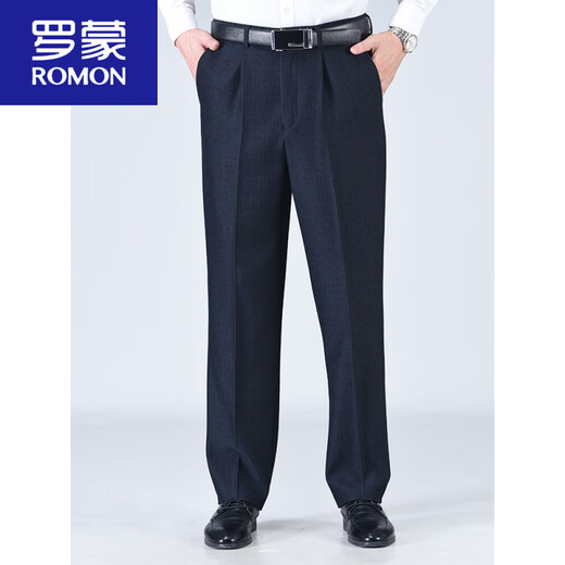 罗蒙（ROMON）春秋夏季薄款中老年男裤高腰深裆免烫中年休闲裤爸爸老人西裤厚款 薄*款9902微弹力 28 （2.16尺腰围） 80-89斤