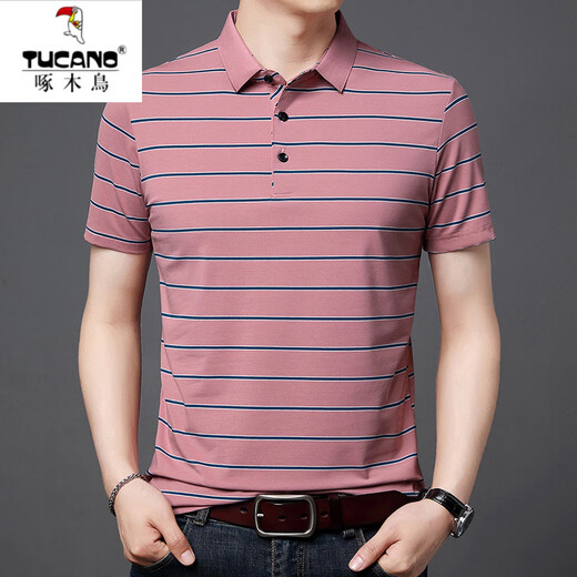 Woodpecker 100 T-shirt en coton pur pour hommes t-shirts à manches courts à manches à manches courtes Bigly Fat Man Plus Fat plus taille lâche