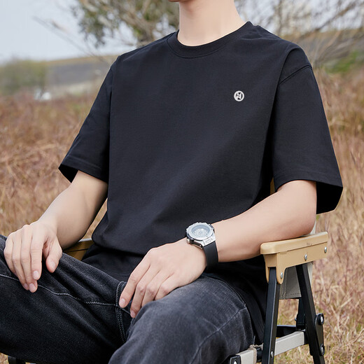 MUJI COM无印良品同款短袖t恤男士2025新款夏季纯棉潮流男装宽松男生上衣 白色纯棉短袖-1365 XL 【建议140-170斤】