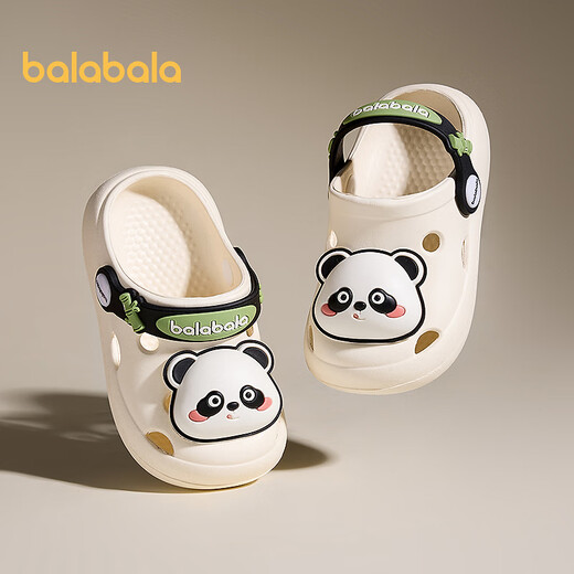 
Balabala children's shoes children's hole shoes girls sandals boys cartoon shoes 2025 summer new style non-slip beige 10301 22 (inner length 16cm recommended foot length 15cm)