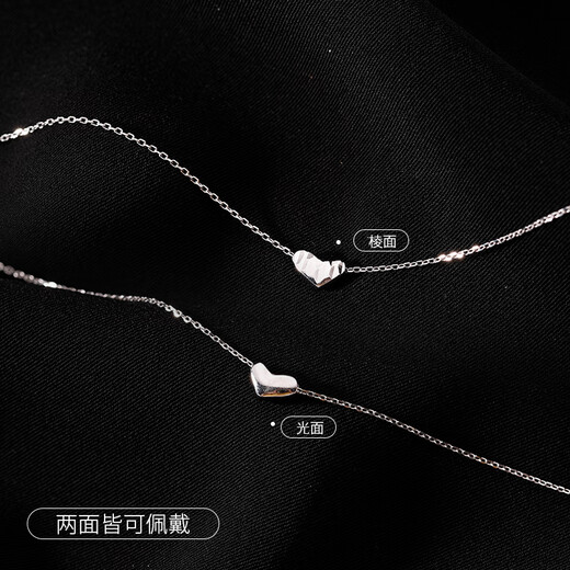 老庙925纯银爱心项链女2025新款锁骨颈链小众轻奢感吊坠饰品 爱心项链