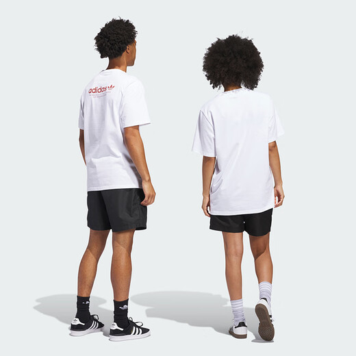 Adidas (adidas) clover Männerhose Frauenhose 2025 Herbst neue Sporthosen Ehepaar atmungsaktives Komfort Shorts JC7658/Schwarz/Weiß M