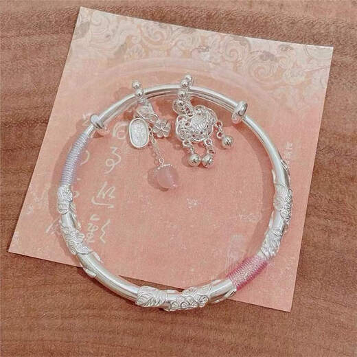 Blossoming sterling silver bracelet 9999 pure silver bracelet safe lock bracelet young style gift for girlfriend Mobius butterfly style 25g